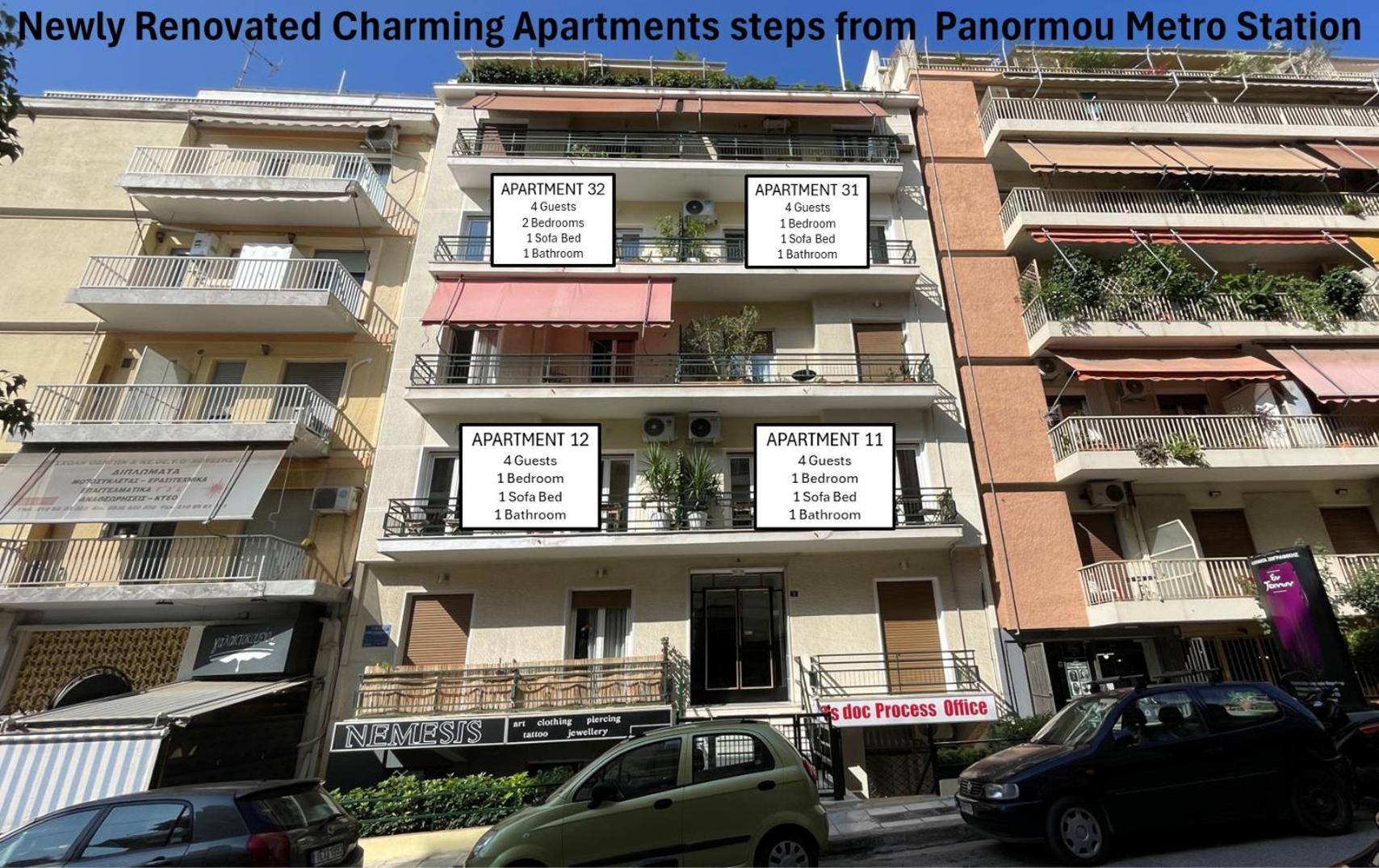 4 Newly Renovated Charming Apartments Steps From Panormou Metro Station Atina Dış mekan fotoğraf